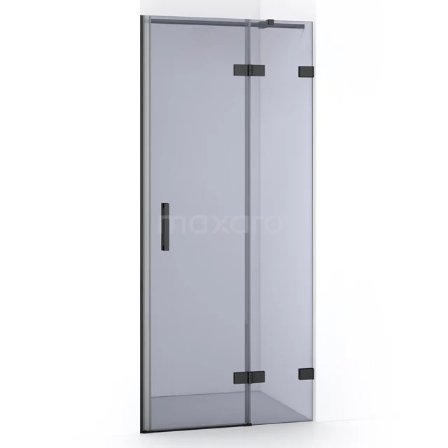 Diamond Shower door | 80 cm Black chrome Smoke glass Pivot door DDB22351321BC