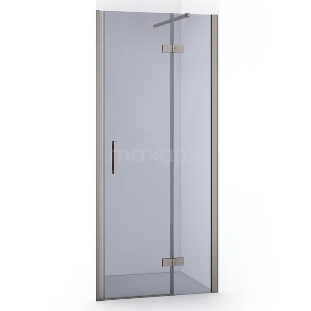 Duschtür mit Klarglas, Edelstahl-Details und schlankem Design, perfekt für ein modernes Badezimmer.