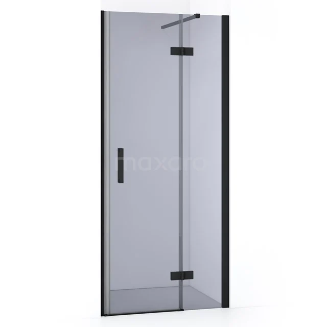 Matt Schwarz Duschtür mit Klarglas, modernes Design, ideal für eine stilvolle Badezimmergestaltung.