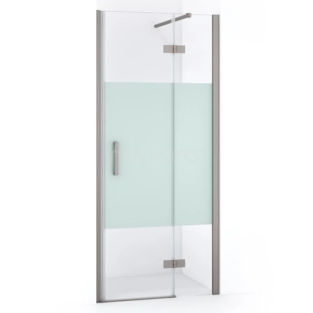 Diamond Shower door | 80 cm Stainless steel Clear with matt strip Pivot door DDB22352113BR