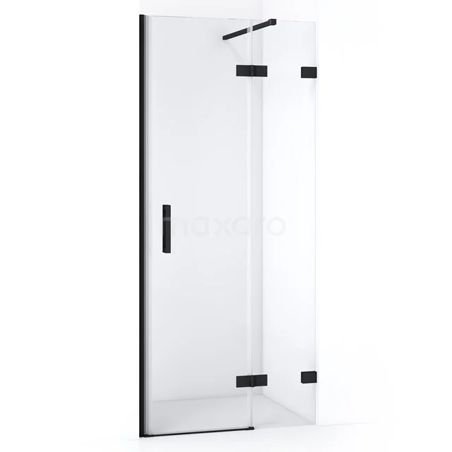 Duschtür Diamond 80cm aus klarem Sicherheitsglas Matt Schwarz DDB22352120MB Glasene Duschtür mit Schwarz metallischen Akzenten, elegantes Design, ideal für moderne Bäder.