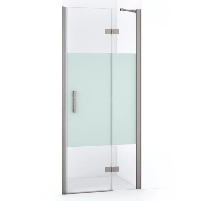 Diamond Shower door | 80 cm Stainless steel Clear with matt strip Pivot door DDB22352213BR