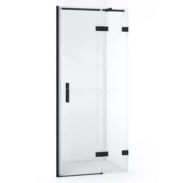 Duschtür Diamond 80cm aus klarem Sicherheitsglas Matt Schwarz DDB22352320MB Klares Glas-Duschtür mit schwarzem Aluminiumrahmen, elegantes Design, geeignet für moderne Bäderserien.