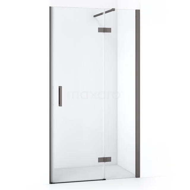 Diamond Douchedeur | 90 cm Zwart metaal Helder glas Draaideur DDB22361110ZMN