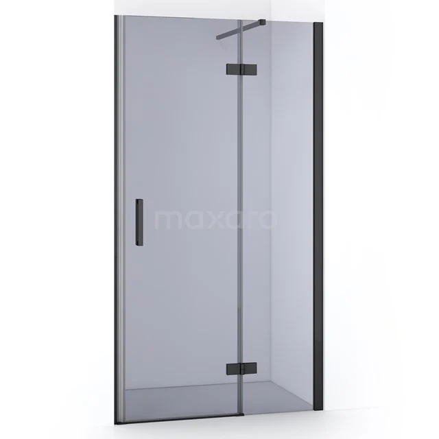 Diamond Douchedeur | 100 cm Zwart chroom Rookglas Draaideur DDB22461111BC