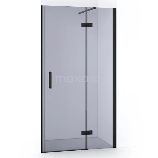 Diamond Shower door | 100 cm Matte black Smoke glass Pivot door DDB22461111MB