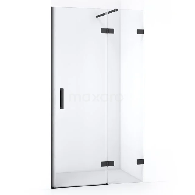 Diamond Douchedeur | 100 cm Zwart chroom Helder glas Draaideur DDB22461120BC