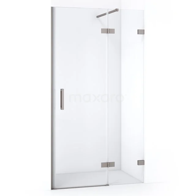 Duschtür Diamond 100cm Klares Sicherheitsglas Gebürsteter Edelstahl DDB22461120BR Glasdouchedeur mit verchromten Scharnieren, Klarglas, drehbarem Design und minimalistischem Griff für modernen Badezimmerstil.