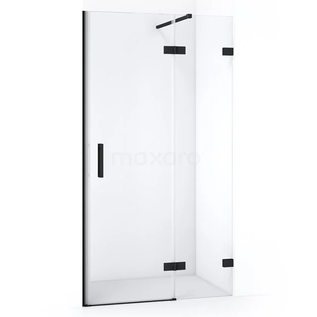 Diamond Shower door | 100 cm Matte black Clear glass Pivot door DDB22461120MB