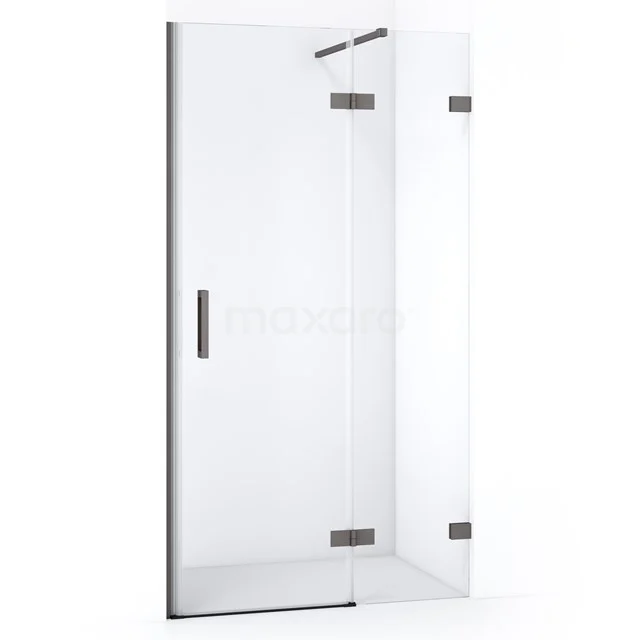 Diamond Douchedeur | 100 cm Zwart metaal Helder glas Draaideur DDB22461120ZM