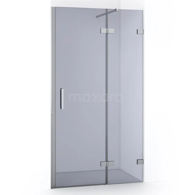 Diamond Shower door | 100 cm Chrome Smoke glass Pivot door DDB22461121C