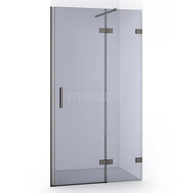 Diamond Shower door | 100 cm Black metal Smoke glass Pivot door DDB22461121ZM