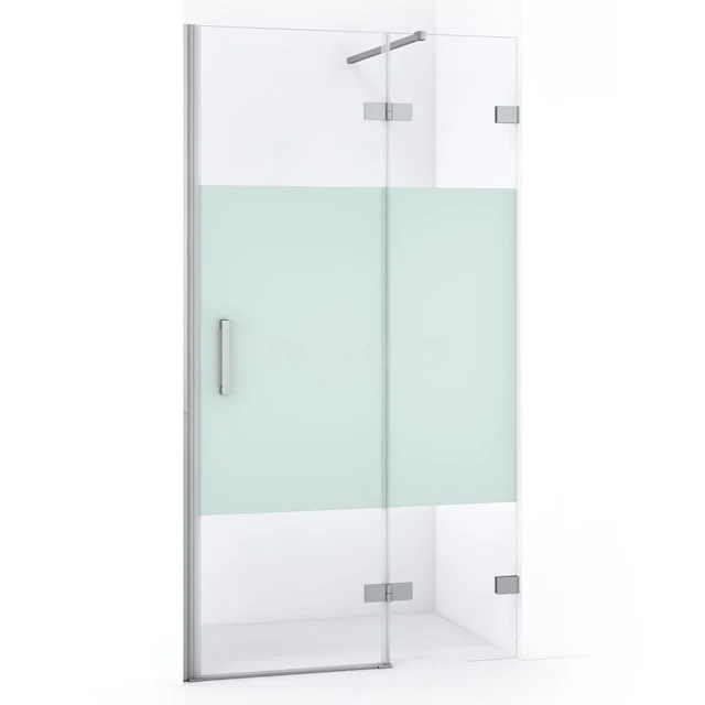 Diamond Shower door | 90 cm Chrome Clear with matt strip Pivot door DDB22361123C
