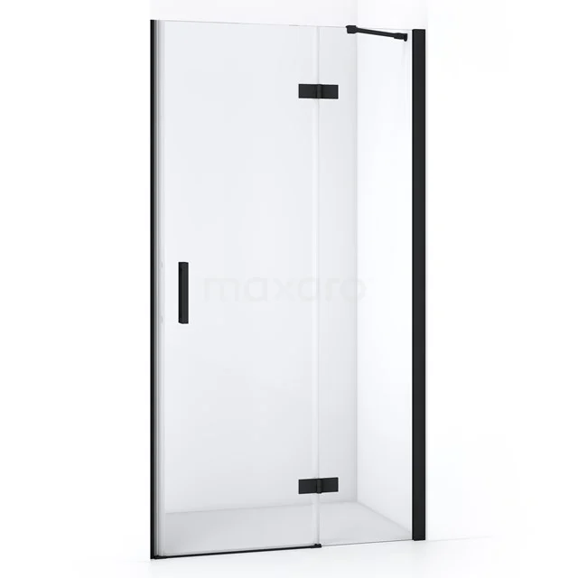 Diamond Shower door | 90 cm Matte black Clear glass Pivot door DDB22361210MB