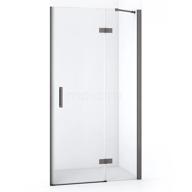 Diamond Douchedeur | 90 cm Zwart metaal Helder glas Draaideur DDB22361210ZMN