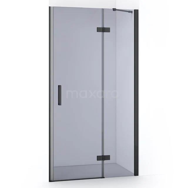 Diamond Shower door | 100 cm Black chrome Smoke glass Pivot door DDB22461211BCN
