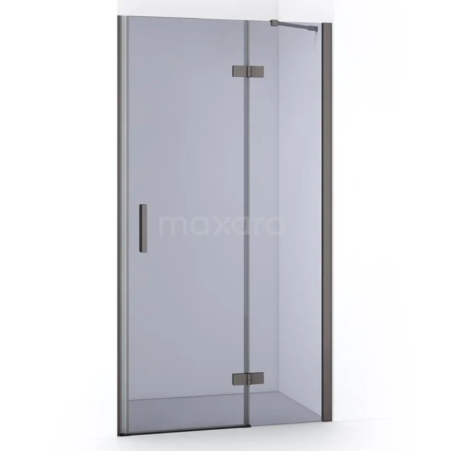 Diamond Shower door | 100 cm Black metal Smoke glass Pivot door DDB22461211ZMN