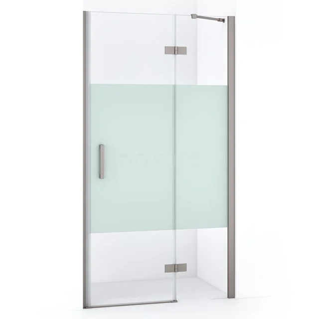 Diamond Shower door | 90 cm Stainless steel Clear with matt strip Pivot door DDB22361213BR