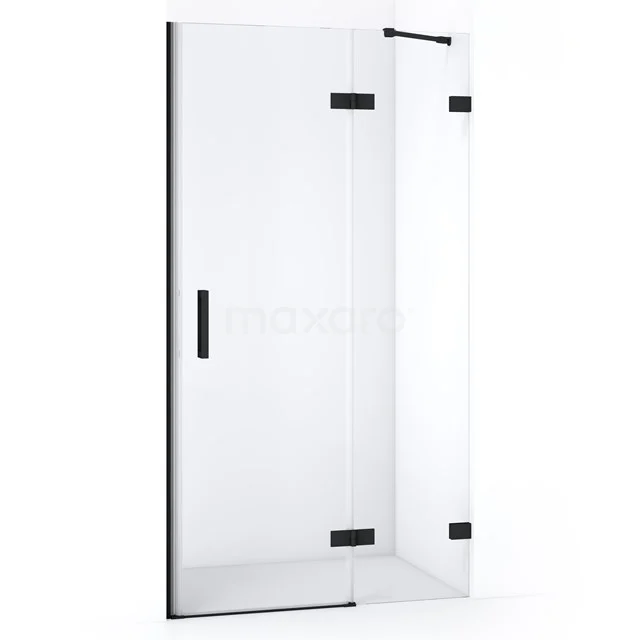 Diamond Shower door | 90 cm Matte black Clear glass Pivot door DDB22361220MB