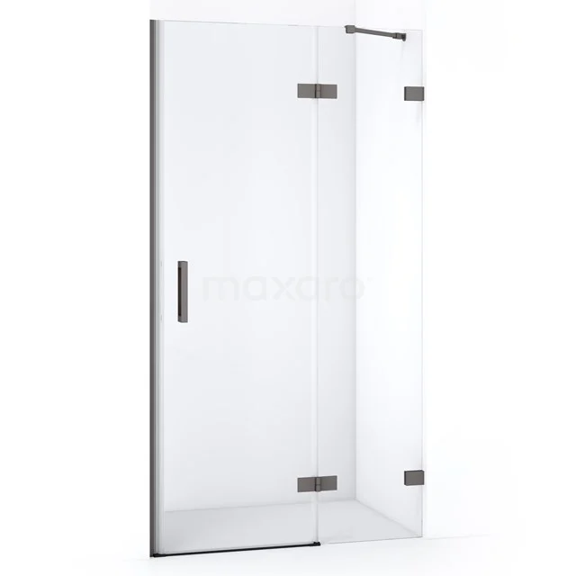 Diamond Douchedeur | 100 cm Zwart metaal Helder glas Draaideur DDB22461220ZM