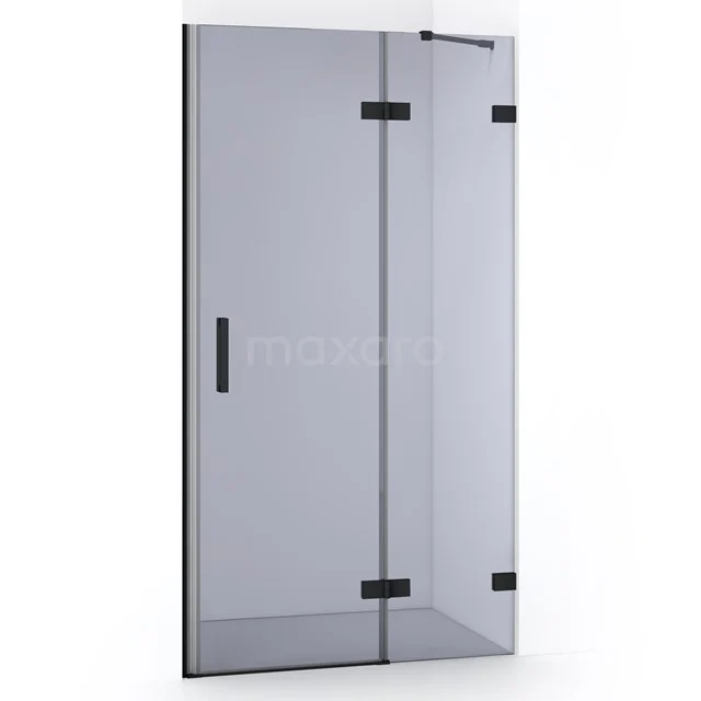 Diamond Shower door | 100 cm Matte black Smoke glass Pivot door DDB22461221MB