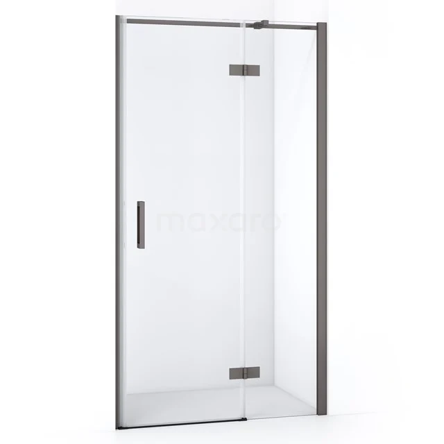 Diamond Douchedeur | 90 cm Zwart metaal Helder glas Draaideur DDB22361310ZMN