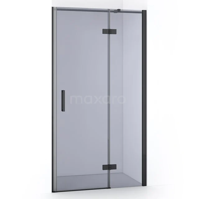 Diamond Shower door | 100 cm Black chrome Smoke glass Pivot door DDB22461311BCN