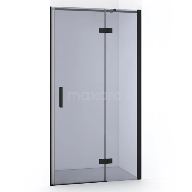 Diamond Shower door | 90 cm Matte black Smoke glass Pivot door DDB22361311MB