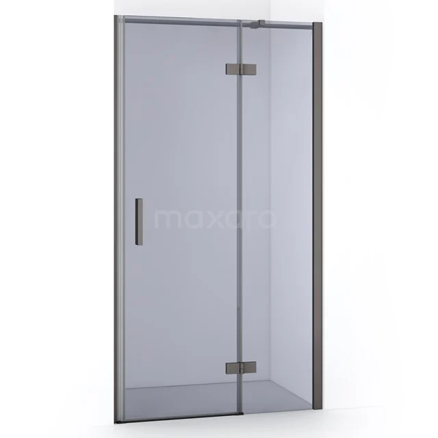 Diamond Shower door | 100 cm Black metal Smoke glass Pivot door DDB22461311ZMN
