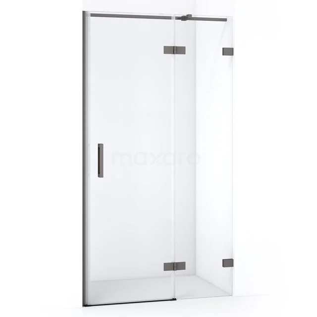 Diamond Douchedeur | 100 cm Zwart metaal Helder glas Draaideur DDB22461320ZM