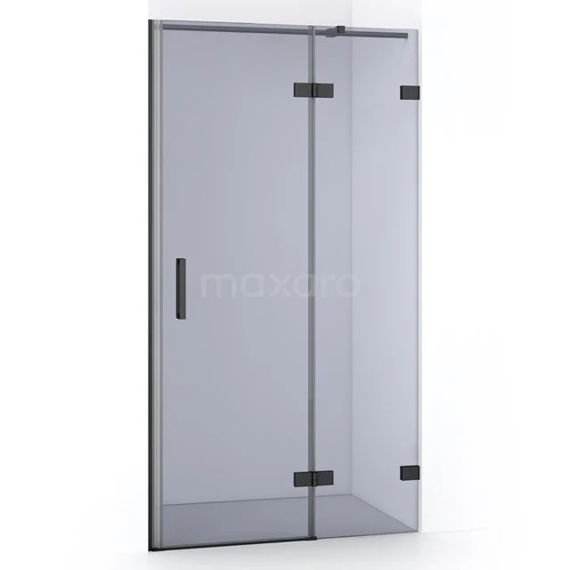 Diamond Shower door | 100 cm Black chrome Smoke glass Pivot door DDB22461321BC