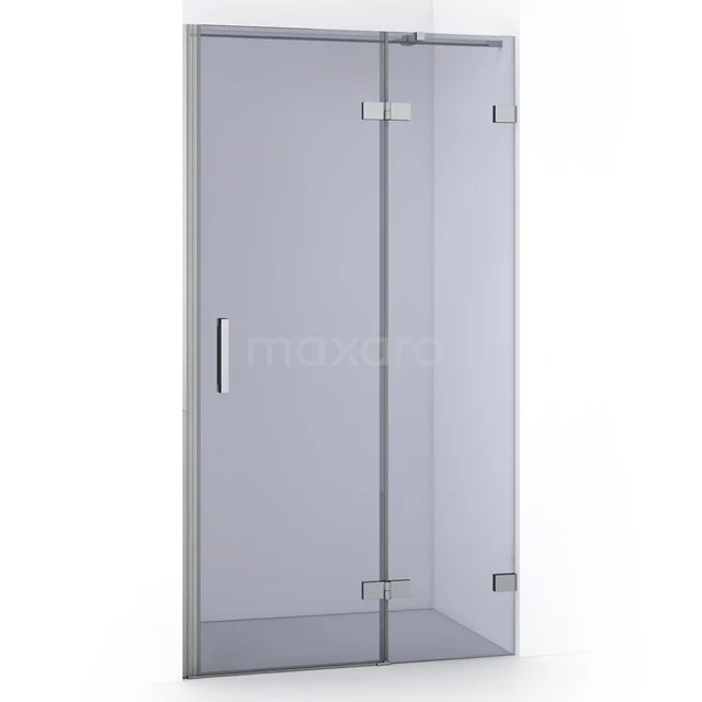 Glasene Duschtür mit silbernen Akzenten, elegantes Design, geeignet für moderne Bäder.