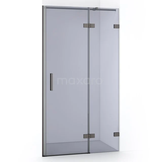 Diamond Shower door | 100 cm Black metal Smoke glass Pivot door DDB22461321ZM