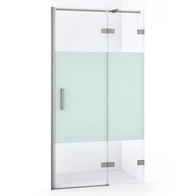 Diamond Shower door | 90 cm Stainless steel Clear with matt strip Pivot door DDB22361323BR