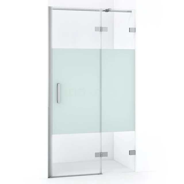 Diamond Shower door | 90 cm Chrome Clear with matt strip Pivot door DDB22361323C