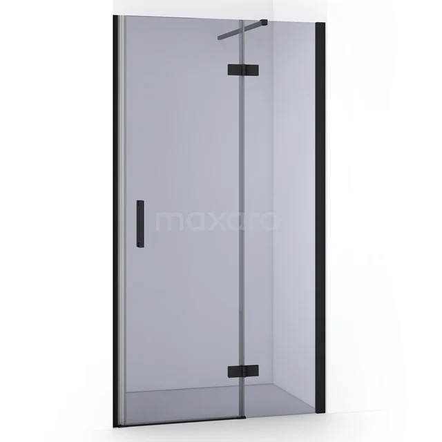 Diamond Shower door | 100 cm Matte black Smoke glass Pivot door DDB22462111MB