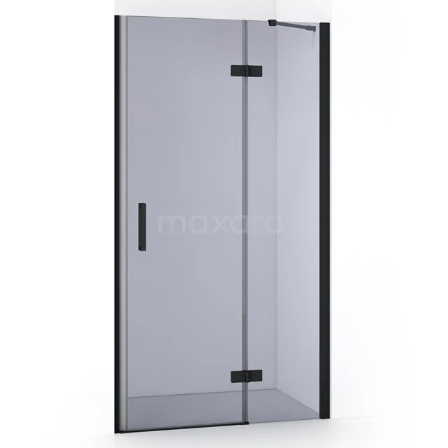 Diamond Shower door | 100 cm Matte black Smoke glass Pivot door DDB22462211MB