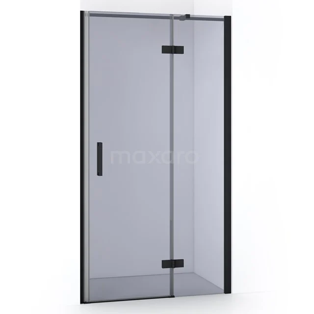 Diamond Shower door | 100 cm Matte black Smoke glass Pivot door DDB22462311MB