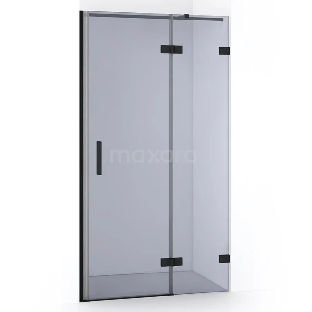 Diamond Shower door | 90 cm Matte black Smoke glass Pivot door DDB22362321MB