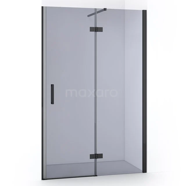 Diamond Douchedeur | 110 cm Zwart chroom Rookglas Draaideur DDB22651111BC