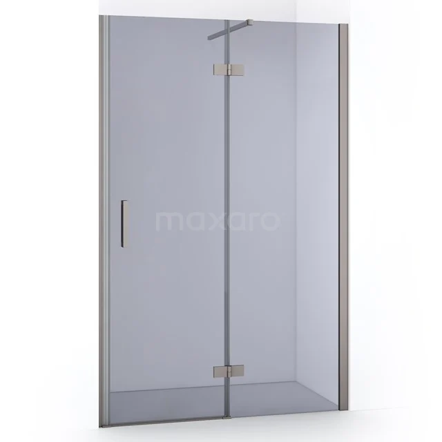 Duschtür Diamond 110cm Rauchglas Sicherheitsglas Gebürsteter Edelstahl DDB22651111BR Glas Duschtür mit Edelstahlakzenten, elegantes Design, ausgestattet mit Haltegriff und Scharnieren, ideal für moderne Bäder.