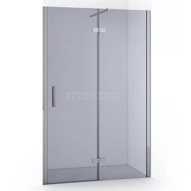 Glasene Duschtür mit mat silberfarbenem Rahmen und minimalistischem Design, perfekt für einen modernen Badezimmerstil.