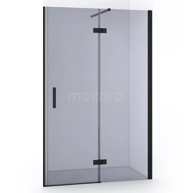 Diamond Shower door | 120 cm Matte black Smoke glass Pivot door DDB22661111MB