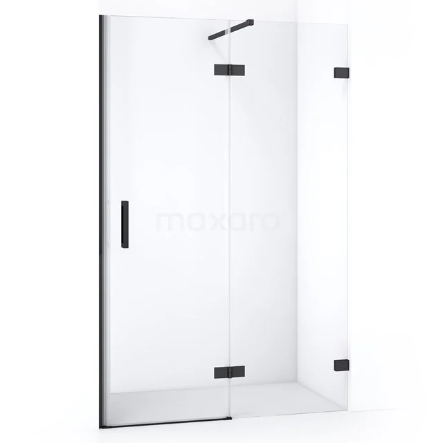 Diamond Shower door | 110 cm Black chrome Clear glass Pivot door DDB22651120BC