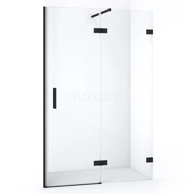 Diamond Shower door | 110 cm Matte black Clear glass Pivot door DDB22651120MB