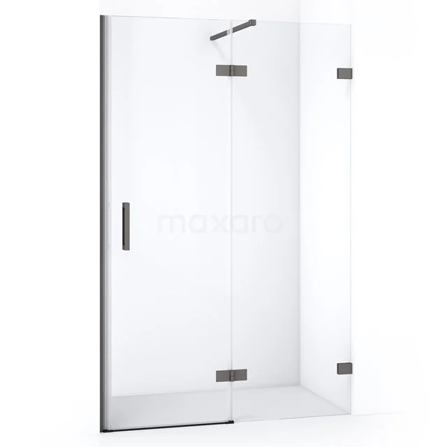 Diamond Douchedeur | 110 cm Zwart metaal Helder glas Draaideur DDB22651120ZM