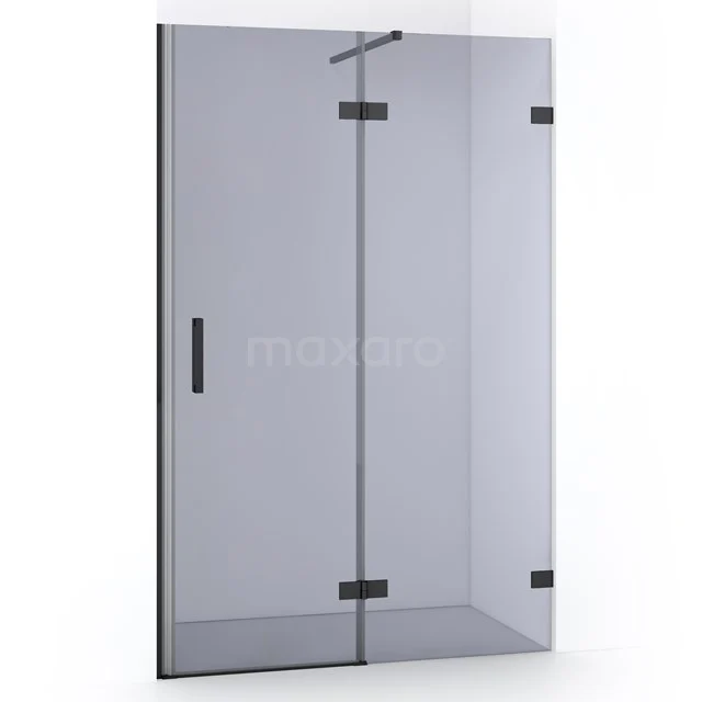 Diamond Shower door | 120 cm Black chrome Smoke glass Pivot door DDB22661121BC