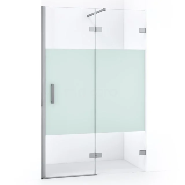 Diamond Shower door | 120 cm Chrome Clear with matt strip Pivot door DDB22661123C