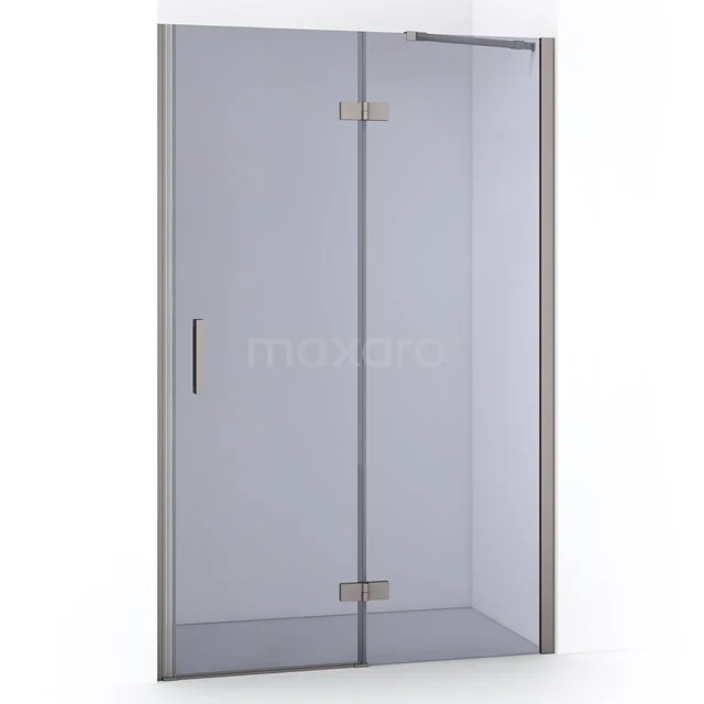 Diamond Duschtür | 110 cm Edelstahl Rauchglas Drehtür DDB22651211BR Glasene Duschkabine mit Drehtür, silberfarbener Umrandung und minimalistischem Design, perfekt für ein modernes Badezimmer.