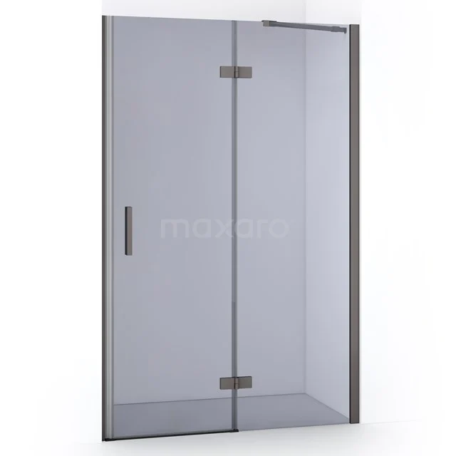 Diamond Douchedeur | 110 cm Zwart metaal Rookglas Draaideur DDB22651211ZMN